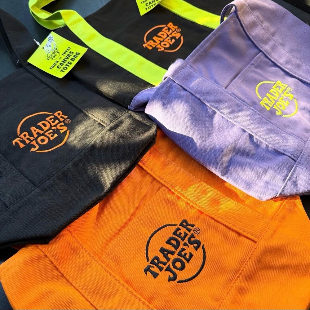 Trader Joe's HALLOWEEN Mini Canvas Tote Bag 2025 - SET OF 4 - LIMITED EDITION